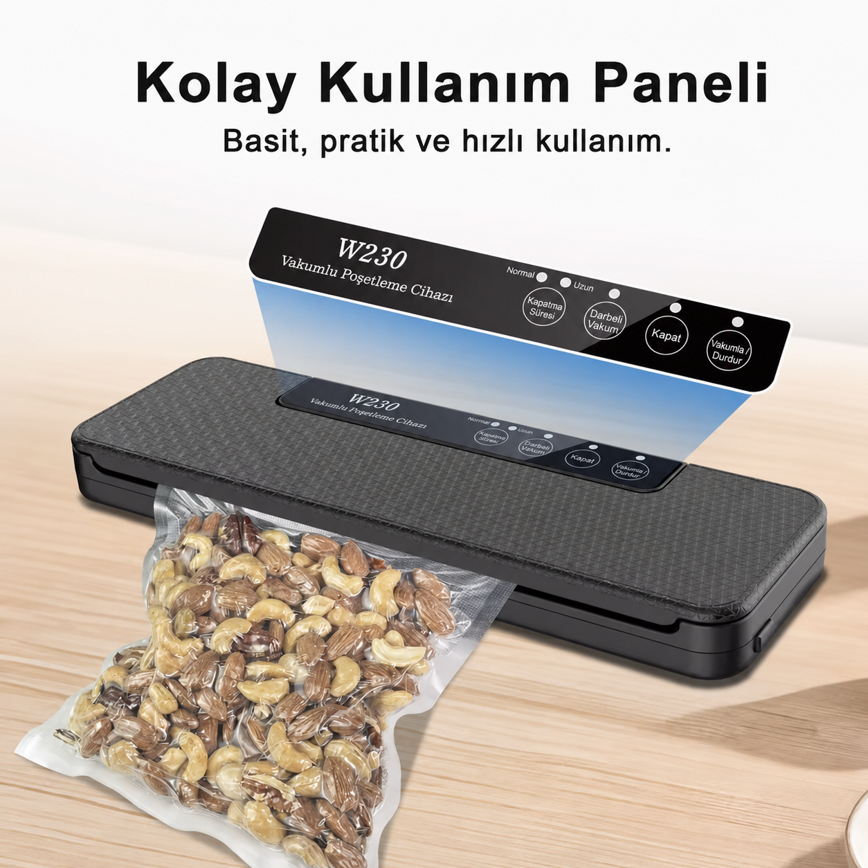 Ovetro FreshSeal W230 Türkçe kontrol paneli