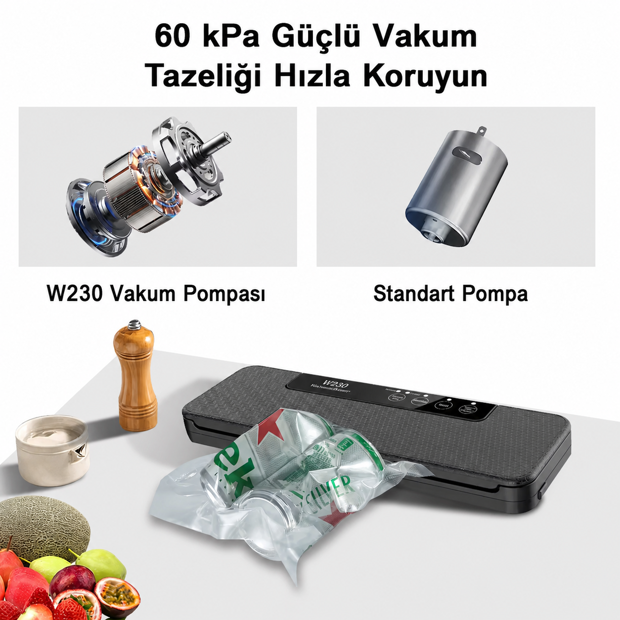 Ovetro FreshSeal W230 60 kPa vakum gücü