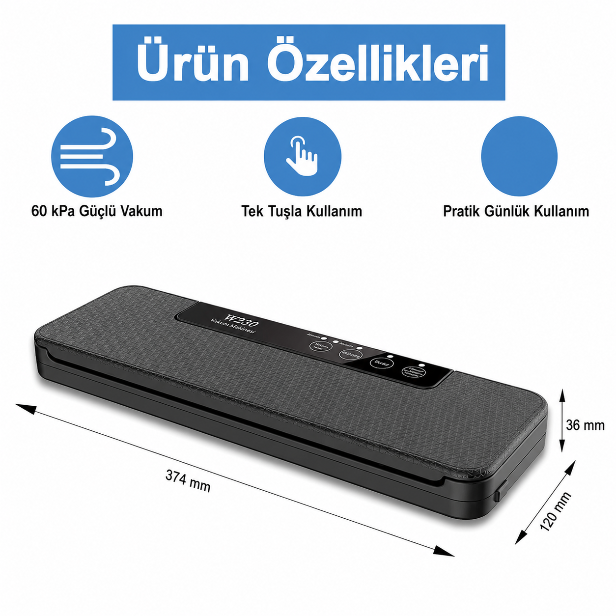 Ovetro FreshSeal W230 ürün ölçüleri